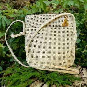 Americana Sharif woven creamy  leather handbag crossbody